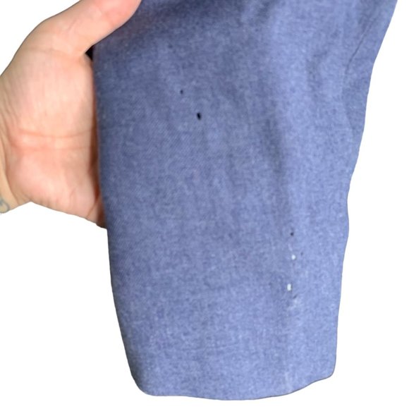 Vintage 50s US Air Force Wool Coat 40L Serge Blue Lined Buttons Pockets Patches - Picture 7 of 16